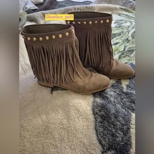 Michael Kors Fringe Ankle Boots - Brown